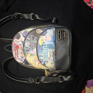 Loungefly Black and Red Backpack with Disney Theme